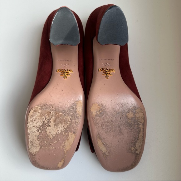 Prada Suede Square-Toe Pumps preloved authentic - Picture 7 of 12